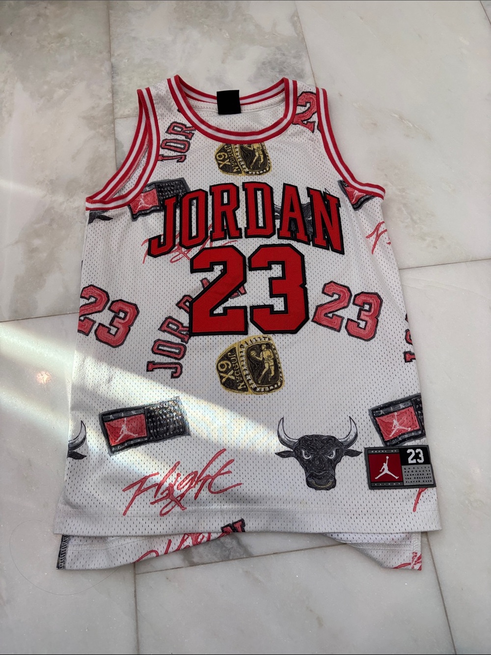 Patterned Jordan basketball jersey